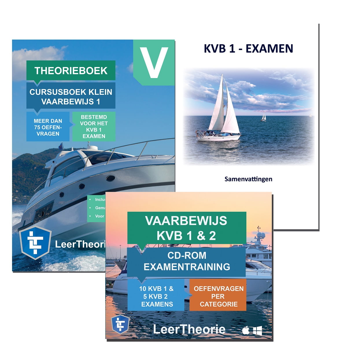 leertheorie.nl - Theorieboek Cursusboek + Samenvatting + CD - Klein Vaarbewijs 1 - Nederland - KVB 1 - KVB1 - LeerTheorie
