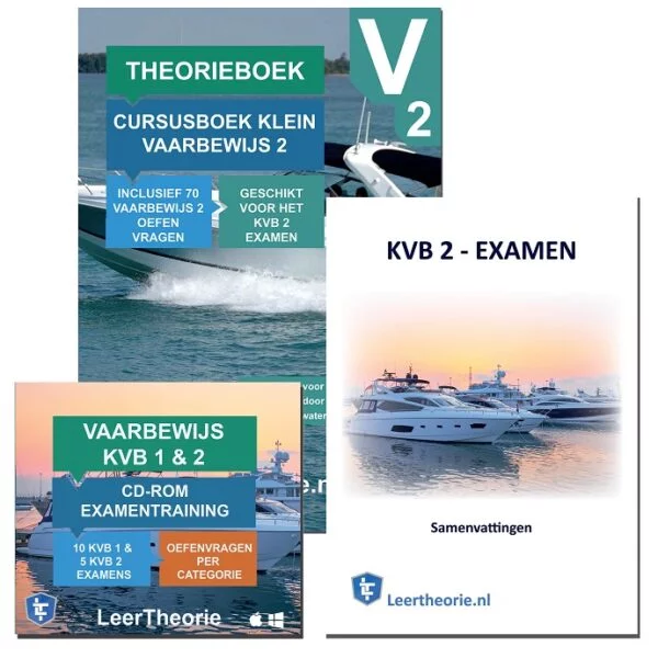 leertheorie.nl - Theorieboek Cursusboek + Samenvatting + CD - Klein Vaarbewijs 2 - Nederland - KVB 2 - KVB2 - LeerTheorie