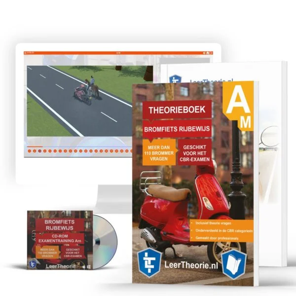 LeerTheorie-Scooter-Theorieboek-CD-Samenvatting-Rijbewijs-AM-Bromfiets-Examen